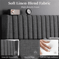 thumbnail image 5 of Renwick Queen Upholstered Platform Bed Frame with Channel Tufted Headboard, Dark Gray, 5 of 10
