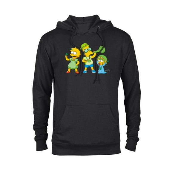 The Simpsons Lisa Bart and Maggie in Green St. Patrick's Day - Pullover Hoodie for Adults - Customized-Black