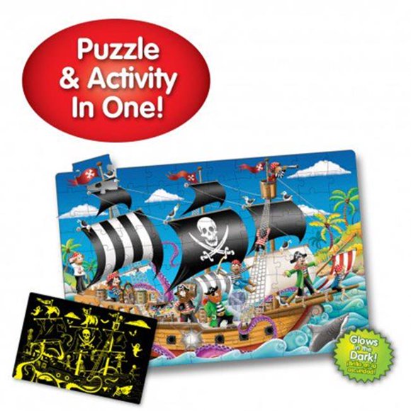 The Learning Journey International 113851 Puzzle Doubles - Glow in the Dark - Pirate Ship