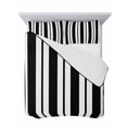 thumbnail image 7 of Quilts Twin Size Bedding Set, Black Striped Lightweight Quilted Comforter, Blue Geometric Line Stripes Farmhouse Soft Reversible Bedspread Coverlet with Pillow Covers for All Season, 68" x 86", 7 of 7