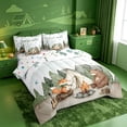 thumbnail image 2 of meiyoeat Watercolor Camping 7-Piece Twin Bedding For Boys,Fox Tent Print Bedding Comforter Set,Polkadot Reversible, 2 of 7