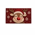thumbnail image 2 of Merry Christmas Door Mats, 23.62x15.75 inch Cute Red Nose Reindeer Doormat, Non-Slip Printed Snowflake Holiday Decor Floor Carpet for Indoor Outdoor Entryway Mudroom Bathroom Front Porch Farmhouse, 2 of 7