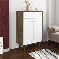 thumbnail image 2 of Manhattan Comfort Liberty Storage Cabinet in Rustic Brown and White, 2 of 8