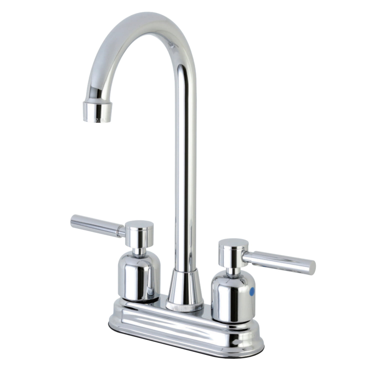 Kingston Brass FB491NDL NuvoFusion 4 Centerset High-Arch Bar Faucet 4-3/4 in Spout Reach Polished Chrome