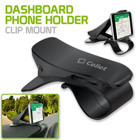 Cellet Dashboard Phone Holder – Secure Clip Mount for Safe & Hands-Free Driving Compatible with Apple iPhone, Samsung Galaxy Note Google Pixel & More
