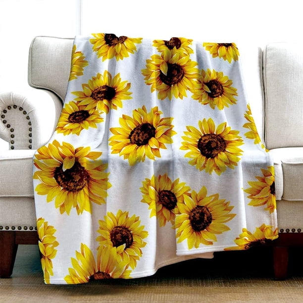 LHSHID Sunflower Blanket Flannel Sunflower Throw Blankets Sunflower Decor Sunflower Gifts for Women Suitable for Office Living Room Sofa Autumn Outing Blanket Sunflower Blanket Throw 50x60in