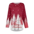 thumbnail image 4 of Christmas Womens Plus Size Fall Tops 4x-5x Trendy V Neck Tunic Shirts Snowman Graphic T-Shirt Long Sleeve Tunics Shirts Loose Casual Tunics Blouses, 4 of 5