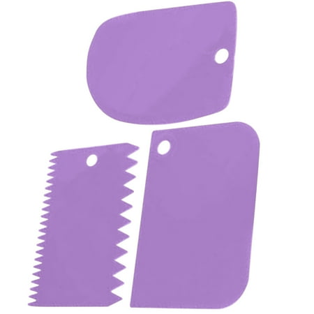 

3pcs/set Scraper Plastic Cream Spatula DIY Cake Decorating Tool Home Bakery Baking Supplies Purple