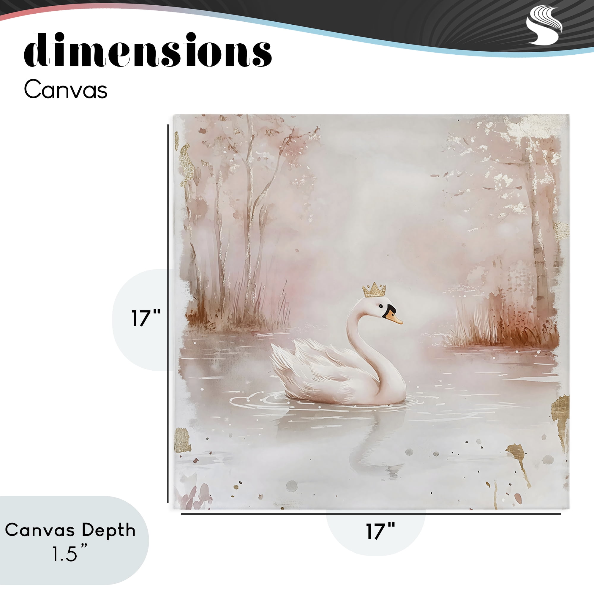 Stupell Industries Swan with Crown in Pastels Canvas Wall Art, design by Creative Studio