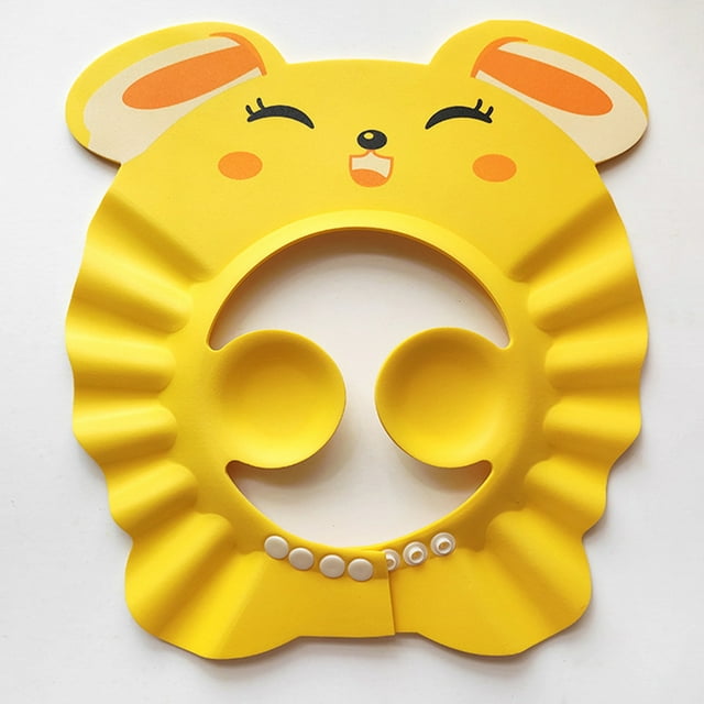 Chapeau de Bain pour Bébé Imperméable Chapeau de Shampooing pour Bébé Chapeau de Douche pour Bébé Taille Ajustable Chapeau de Shampooing Imperméable avec Protection des Oreilles Jaune