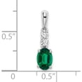 thumbnail image 2 of 14K White Gold Oval Created Emerald And Diamond Pendant (Width 5) (Length 19) - Jbsp, 2 of 5