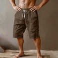 thumbnail image 6 of Horkkom Cargo Shorts for Men Linen Button Zipper Gym Shorts Breathable Summer Casual Shorts With Pockets, S-3XL, 6 of 8