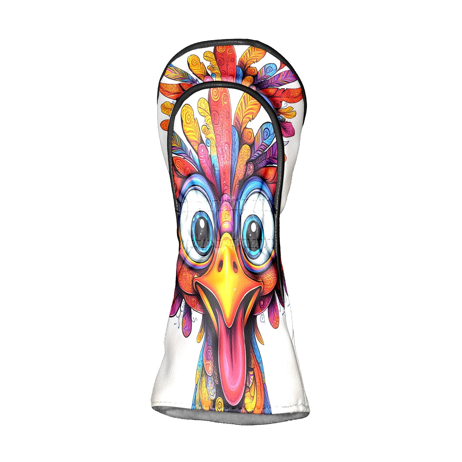 Golf Club Covers, Chicken Premium PU Leather Driver Hybrid Putter Head Covers with Velvet Lining, Waterproof Golf Gifts for Men Women