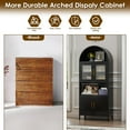 thumbnail image 4 of 72.8" H Metal Arched Cabinet with 2 Glass Door and 2 Metal Door,Modern Arched Bookshelf with Shelves, Display Cabinet for Office,Kitchen, Pantry, Dining Room, Assembly Required,Black, 4 of 7