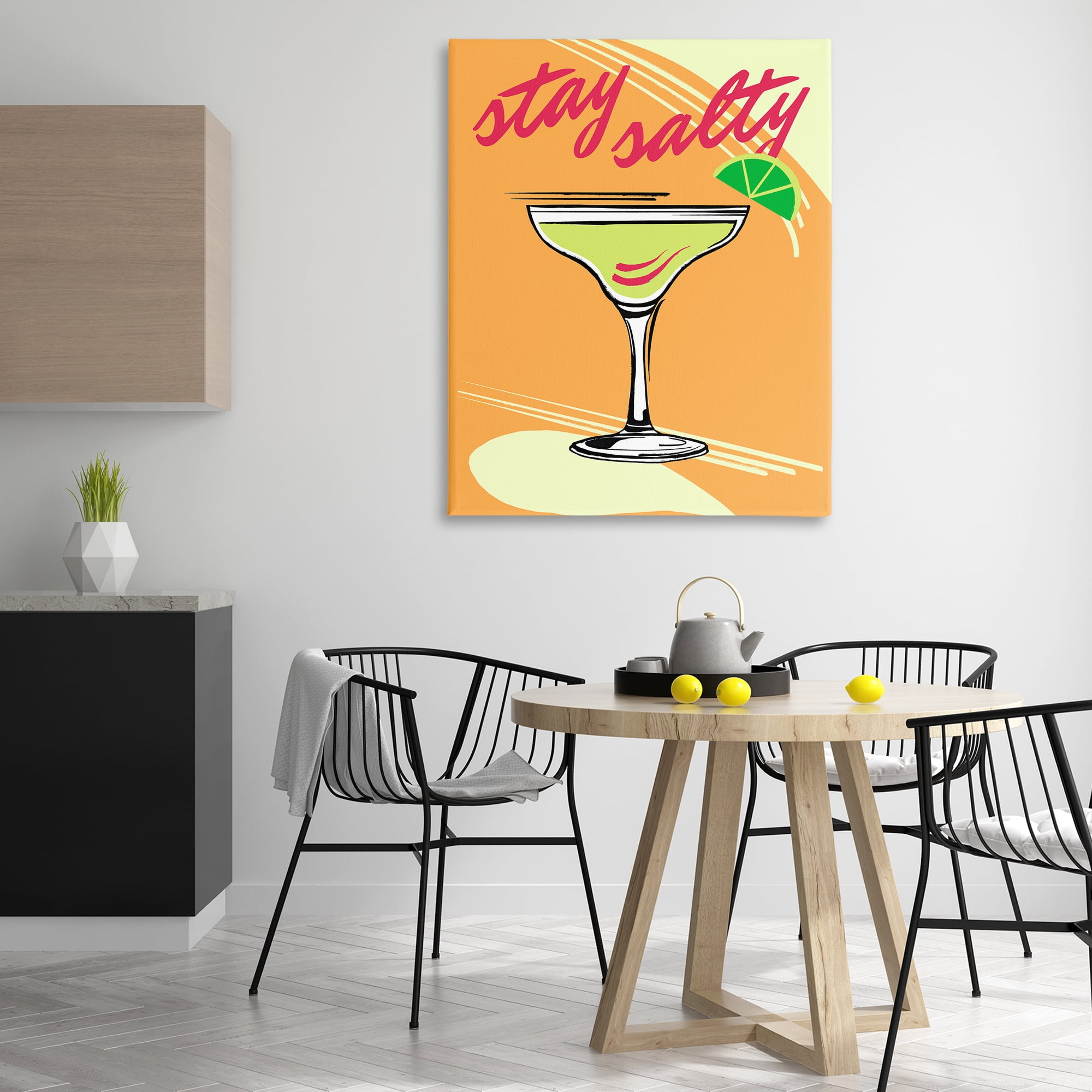 Stupell Industries Stay Salty Margarita Food & Beverage Painting Wrapped Canvas Art Print Wall Art, 36 x 48
