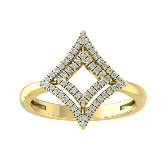 Araiya 14K Yellow Gold Diamond Cluster Space Ring (1/4 cttw, I-J Color, I2-I3 Clarity), Size 7