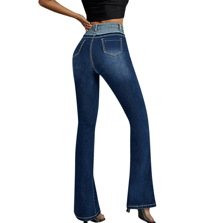 Colorblock Patchwork High Waist Casual Slim Jeans Colorblock Patchwork High Waist Casual Slim Jeans