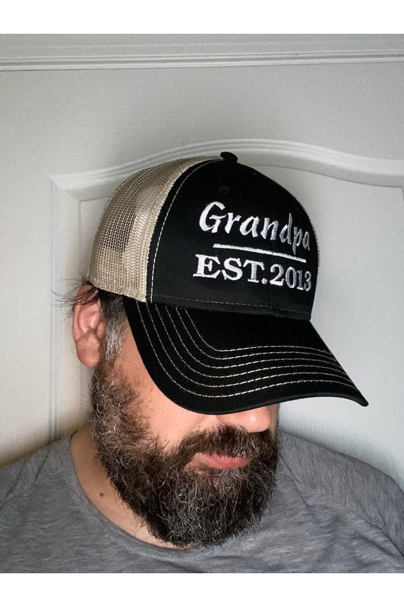 Grandpa Trucker hat 90s Vintage Custom hat, Embroidered Hat, Initial cap, Personalized Ball cap, Custom Hat, Mens Hat, gift for her, Dad Hat