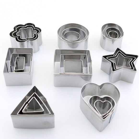 Juego de cortadores de galletas de metal, 24 piezas Cortadores de galletas de metal Moldes para galletas Cortador de galletas Creado magistralmente