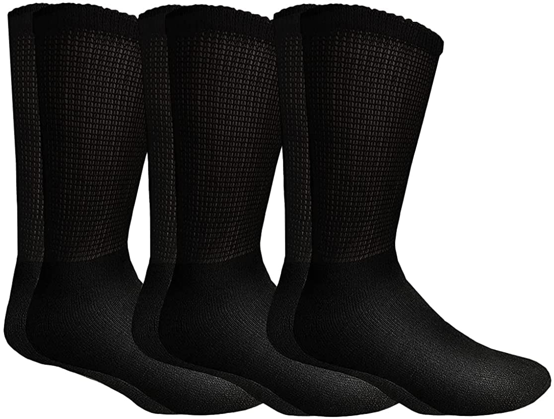 SOCKS'NBULK King Size Cotton Diabetic Crew & Ankle Socks, Big & Tall