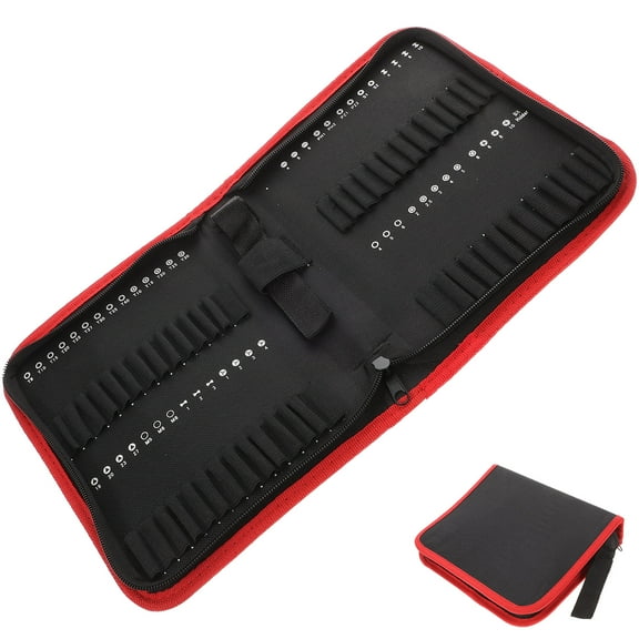 MRLESS Small Tool Bag with Oxford Cloth Pouch for 55pcs Driver Bits and Tool Storage