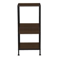 thumbnail image 6 of Household Essentials Trellis Open Storage Bookshelf with 2 Cube Compartments Mid Century Walnut Wood Grain and Black Metal, 6 of 6