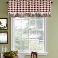 thumbnail image 4 of Farmhouse Valances for Windows, Decorative Rod Pocket Window Valance Curtains, American Country Star Barn Red Brown Plaid Berry Short Curtain Drapes for Kitchen/Living Room, 2 Panels, 42" W x 12" L, 4 of 8
