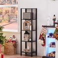thumbnail image 3 of 54in Tall Bookshelf 5-Tier Small Narrow Bookcase, Skinny Book Shelf for Small Space, Farmhouse Slim Shelf with Storage, Wood Freestanding Display Thin Bookshelves for Living Room, Office, Black, 3 of 16