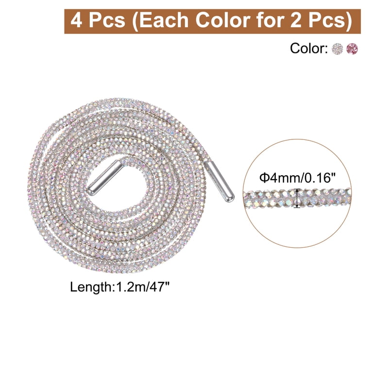 Uxcell 4pcs Rhinestone Shoe Laces 47