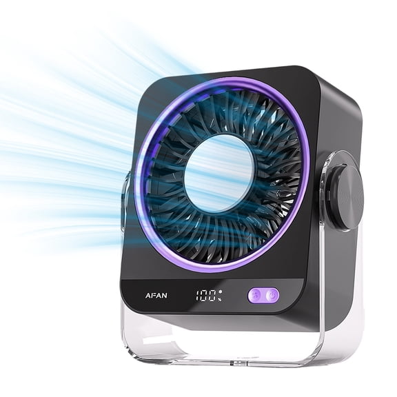 Leeye Ice Pack Desk Fan, Rechargeable Personal Air Cooler with Detachable Ice Pad, USB Portable Air Circulator Fan for Home Office Desktop, A A,