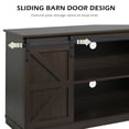 thumbnail image 2 of DREAMSIDEA TV Stand for 60+ inch TV,Farmhouse Entertainment Center with Sliding Barn Doors,Wood TV Stand Media Console Storage Cabinet for Living Room, Dark Walnut, 2 of 6