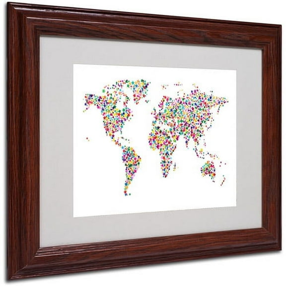 Trademark Fine Art "Stars World Map" Matted Framed Art by Michael Tompsett