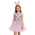 thumbnail image 2 of Easter Dress,Cartoon Bunny Tutu Girls Dress Set with Hairband, Easter Party Performance Outfit for Girls,Stage Show Dress for Kids(Purple,4-5 Years), 2 of 8