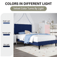 thumbnail image 5 of 4 EVER WINNER Twin Size Bed Frame, Twin Size Upholstered Platform Bed Frame with Vertical Channel Tufted Headboard, Blue Twin Bed Frame, Blue, 5 of 8