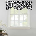 thumbnail image 2 of Tie Up Valances for Windows, Cow Printed Adjustable Valance Curtains Window Treatment for Living Room, Farmhouse Black White Animals Textured Rod Pocket Kitchen Curtains & Drapes 60x18 Inch, 2 of 9