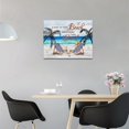 thumbnail image 3 of Beach Wall Art Ocean Coastal Wall Decor Beach Chairs Palm Trees Pictures Canvas Prints Beach Seagull Seashell Painting Modern Artwork Home Decoration for Bathroom Bedroom Living Room 16"x12", 3 of 6