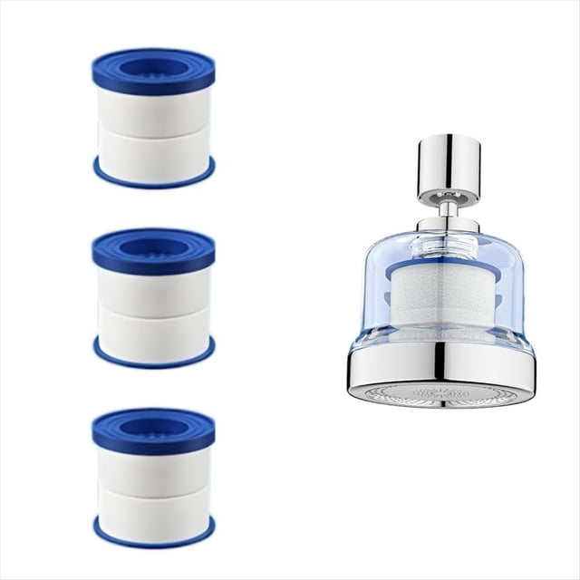 Filtro de Agua para Grifo de . Filtro de Agua Giratorio con 3 Filtros Reemplazables para Cocina y Baño.