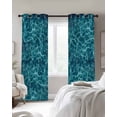 thumbnail image 2 of Teal Green Ocean Waves Blackout Curtains 45 Inches Long, Kitchen Black Out Window Treatments, Summer Sea Pool Thermal Insulated Lined Drapes for Small Window with Grommet 42"x45", 2 of 8