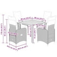 thumbnail image 6 of vidaXL Bistro Set Black Poly Rattan, Powder-Coated Steel, Tempered Glass, 6 of 6