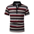 thumbnail image 2 of COSFO Mens Polo Shirts Short Sleeve Performance Striped Summer Graphic Tees Slim Fit Lightweight Pullover Casual Collared Tops, 2 of 7
