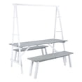 thumbnail image 3 of SAFAVIEH Willamy Outdoor Patio 3 Piece Dining Set, Ash Grey/White, 3 of 9