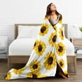 thumbnail image 5 of Wijzvio Floral Sunflower Throw Blanket Soft Fuzzy Fleece Blanket For Couch Bed Living Room Decoration 50"X40", 5 of 9