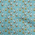 thumbnail image 1 of oneOone Cotton Cambric Turquoise Blue Fabric Circus Craft Projects Decor Fabric Printed By The Yard 56 Inch Wide, 1 of 5