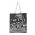 thumbnail image 1 of Spooky Skeleton Family Dancing Bolso de tela con estampado de lienzo para mujer, bolsa de compras reutilizable y estética, con cremallera interior, regalo para mujer, 35 × 40 cm., 1 of 6