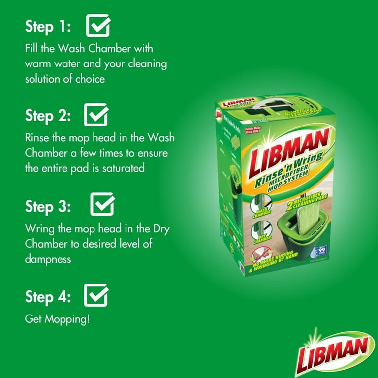 Libman Rinse 'n Wring Microfiber Mop System with Heavy Duty Libman Rinse 'n Wring Microfiber Mop System with Heavy Duty