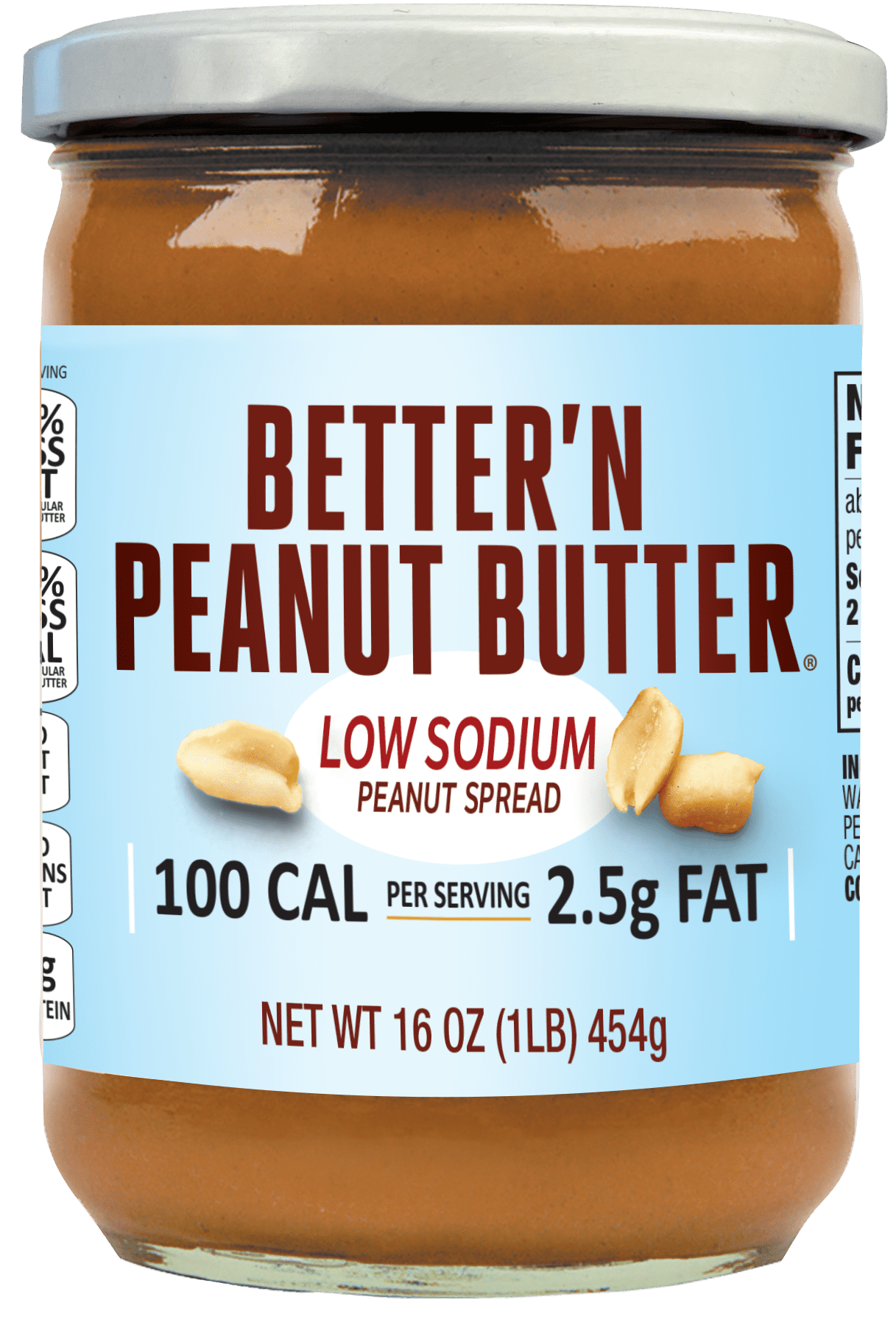 Better'n Peanut Butter Low Sodium - 100 Calories, Lower Fat - 16 oz