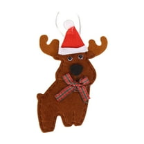 SLYNSHome Christmas Tree Ornaments,Cute Reindeer Snowmen Non-woven Hanging Pendant for Xmas Holiday Party Decor - Coffee
