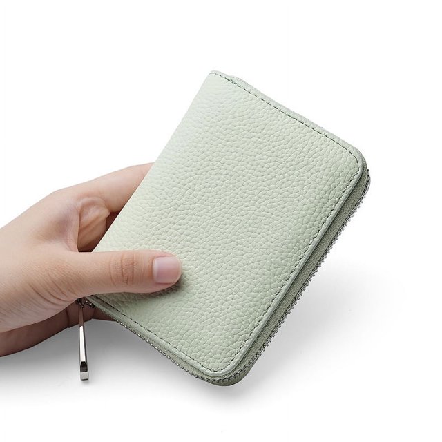 Cartera corta de piel de vaca de primera capa para mujer, bolso de mano de cuero genuino, cartera corta de piel de vaca para hombre