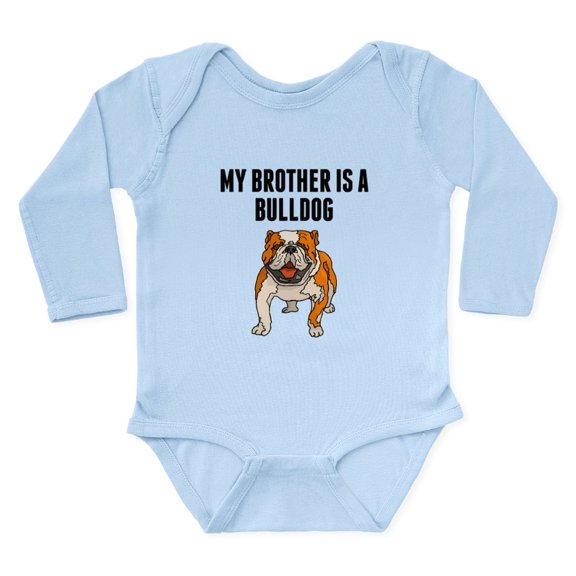 CafePress - My Brother Is A Bulldog Body Suit - Long Sleeve Cotton Baby Bodysuit