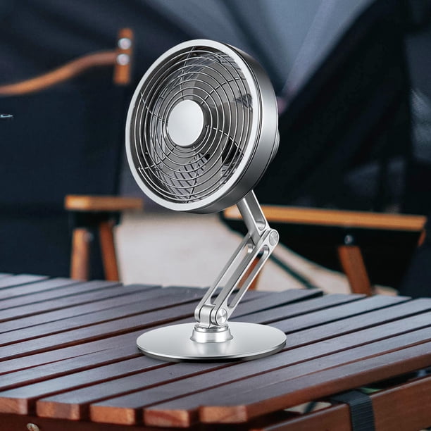 Ventilador de escritorio USB, ventilador de refrigeración Personal plegable de aleación con rotación de 360 °, pequeño ventilador portátil, ventilador Plata